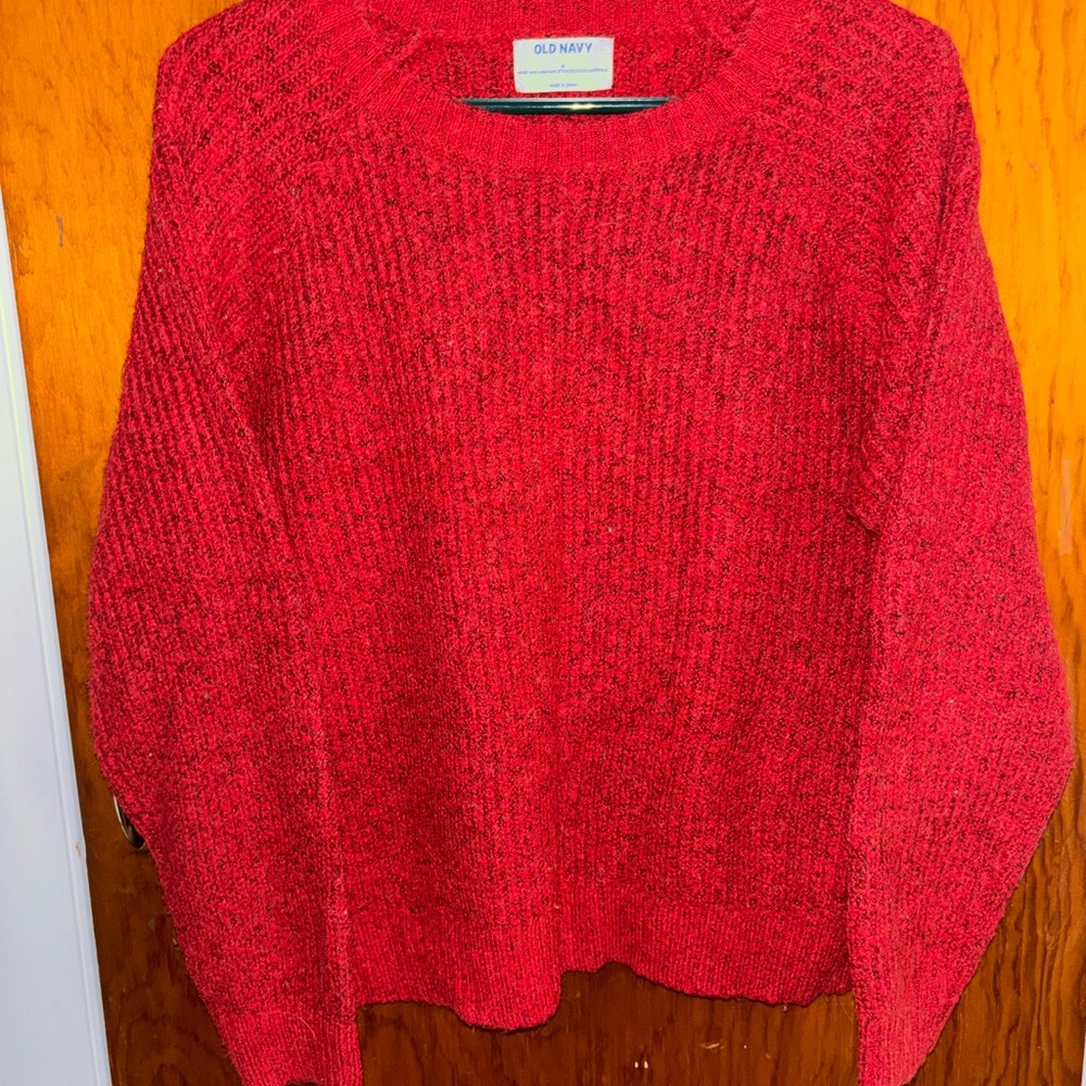 Old Navy Women's Vivid Red Crew Neck Sweater